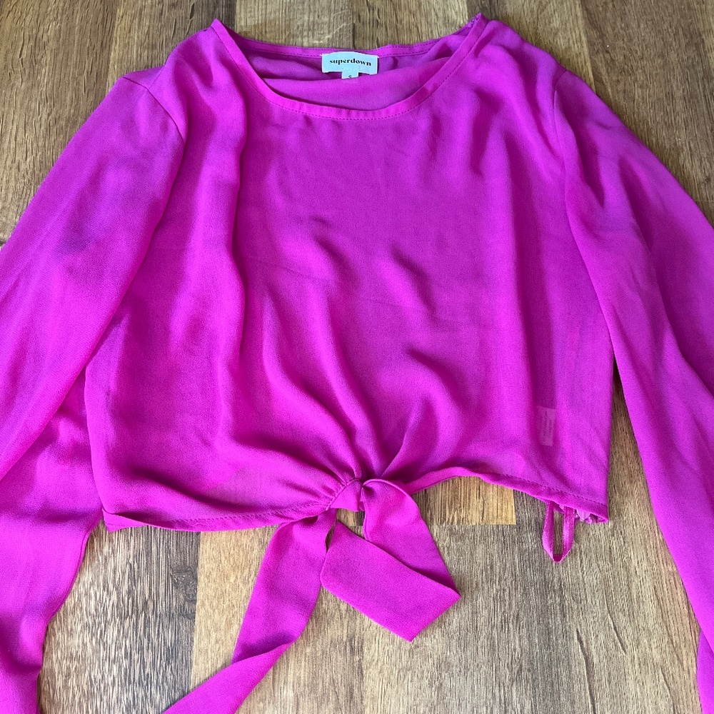 Cropped sheer top
